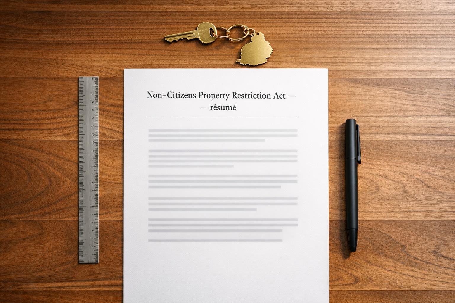 Non-Citizens Property Restriction Act : résumé